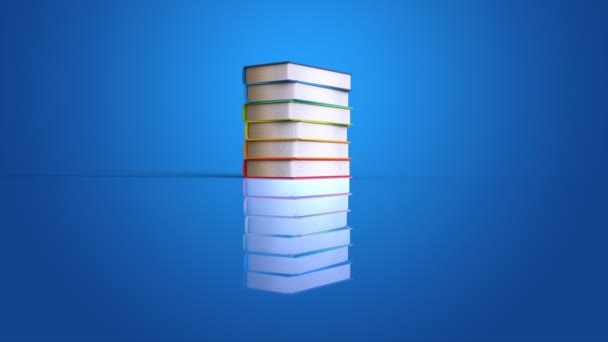 Boeken in onderwijsconcept — Stockvideo