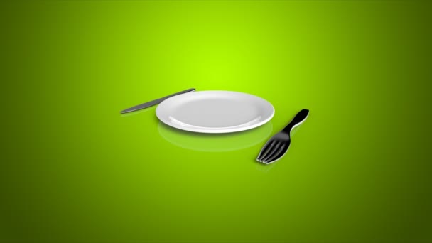 Concepto de dieta con plato vacío — Vídeo de stock
