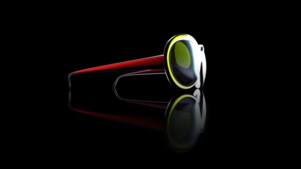 Sport sunglasses spinning — Stock Video