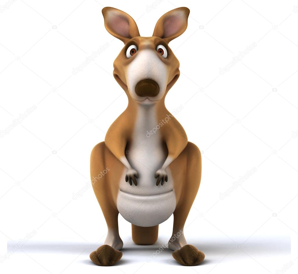 Funny cartoon kangaroo