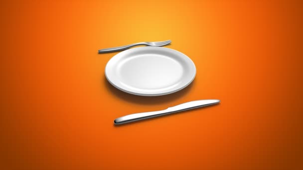 Концепция питания с пустой тарелкой — стоковое видео