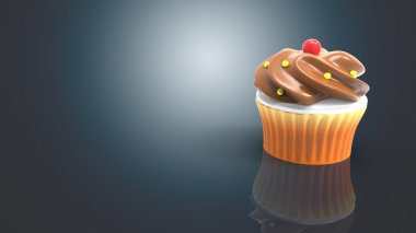 Lezzetli karikatür Cupcake
