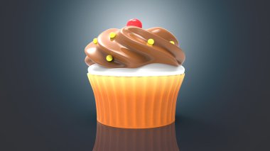 Lezzetli karikatür Cupcake