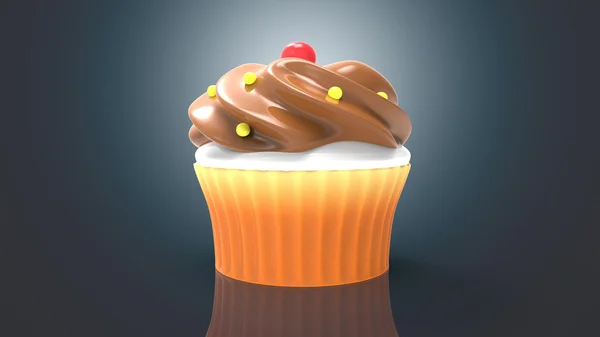 Cupcake de desenho animado saboroso — Fotografia de Stock