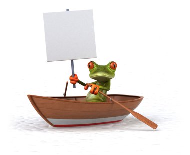 Eğlenceli çizgi film kurbağa