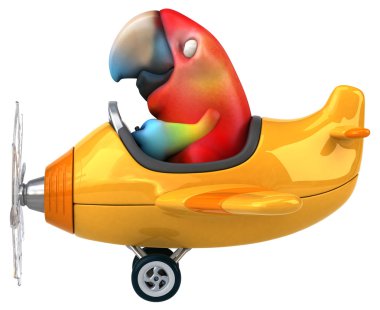 Eğlenceli çizgi film papağan