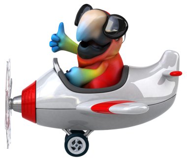 Eğlenceli çizgi film papağan