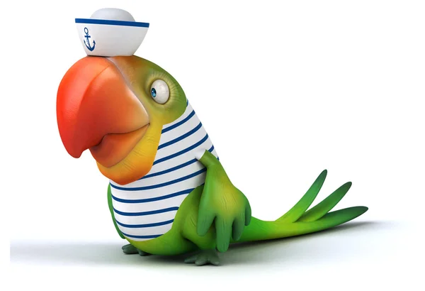 Fun cartoon parrot — Stock Photo, Image