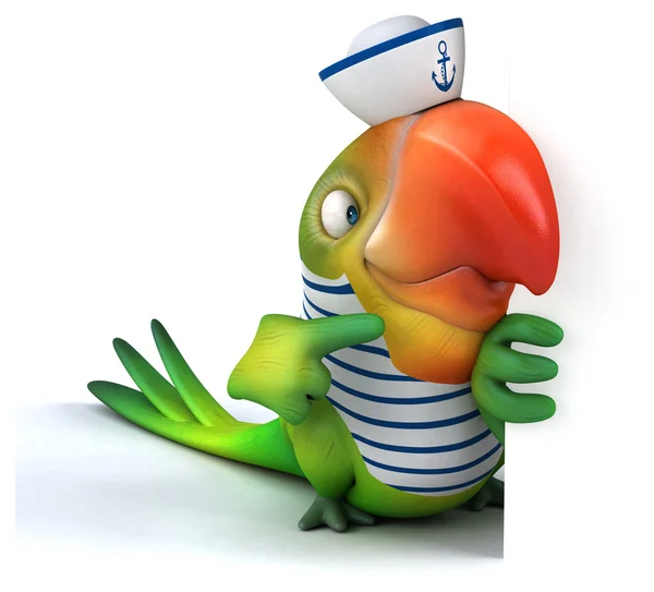 Fun cartoon parrot — Stock Photo, Image