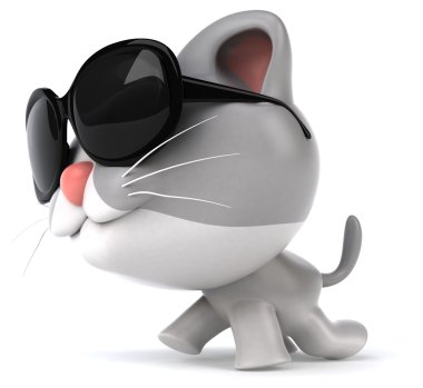 eğlenceli bir karikatür kedi