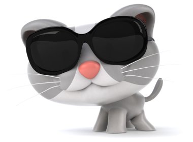 eğlenceli bir karikatür kedi