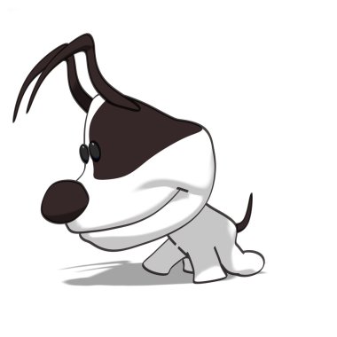 eğlenceli bir karikatür köpek