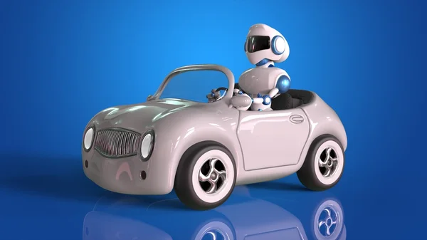Robot driving car — Stock Photo, Image