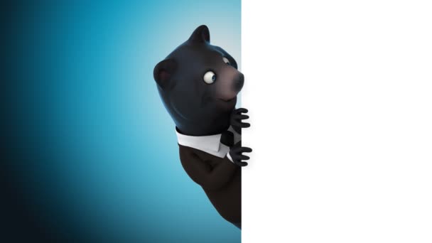 Кумедний мультфільм ведмідь — стокове відео