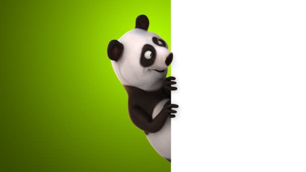 Urso panda engraçado desenhos animados — Vídeo de Stock