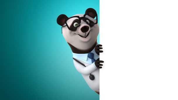 Divertente cartone animato panda orso — Video Stock
