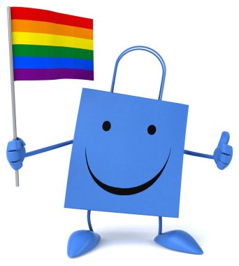 Alışveriş çantası bayrak ile