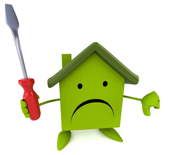 Funny house with tool — Stock Photo, Image