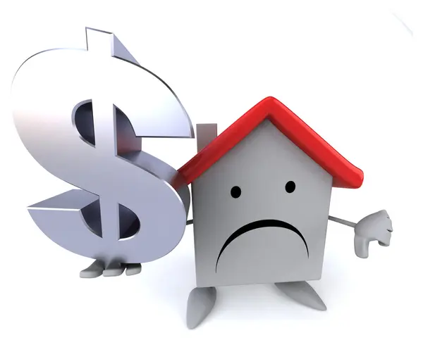 Funny house  with money sign — Stock Photo, Image