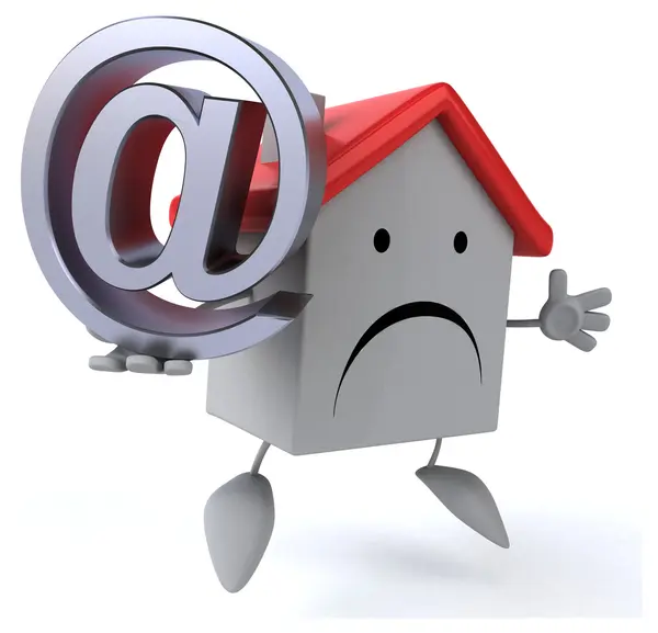 Funny house with email sign — Stock Photo, Image