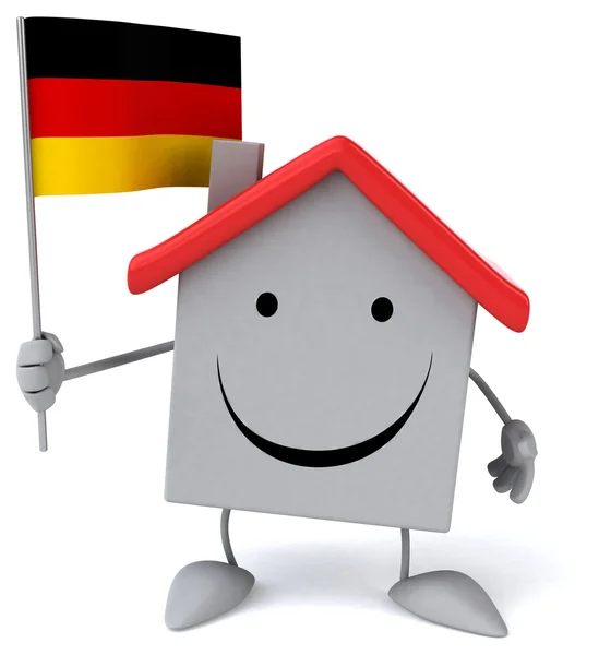 Funny house with flag — Stock Photo, Image