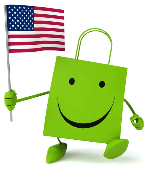 Shopping bag with flag — Stock Photo, Image