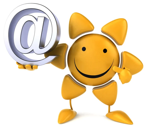 Lustige Sonne mit E-Mail-Zeichen — Stockfoto