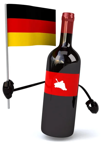 Wine bottle with flag — Stock Photo, Image