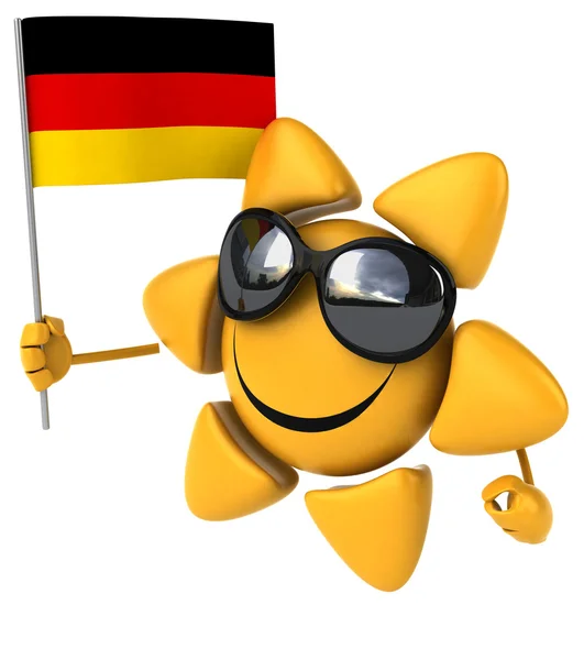 Funny sol con bandera — Foto de Stock