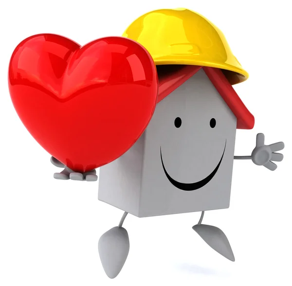 Funny house with heart — Stock Photo, Image