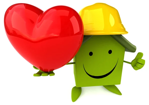 Funny house with heart — Stock Photo, Image