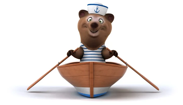 Zabawa niedźwiedź w łodzi — Zdjęcie stockowe