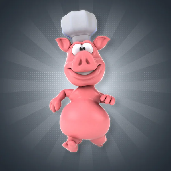 Весело мультфильм свинья — стоковое фото