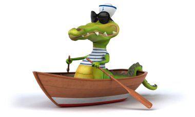 Eğlenceli çizgi film timsah