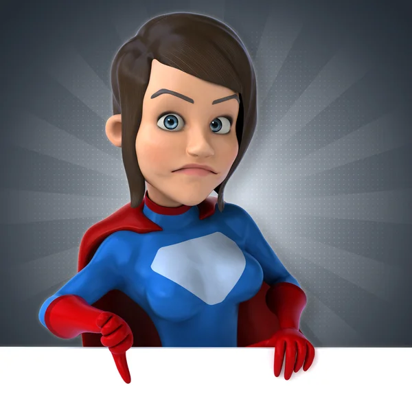 Cartoon Super woman — Stock Photo, Image