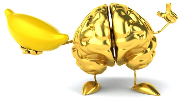 Szórakoztató karikatúra golden brain — Stock Fotó