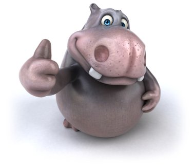 Eğlenceli çizgi film su aygırı