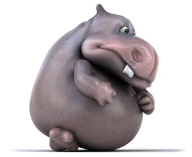 Eğlenceli çizgi film su aygırı