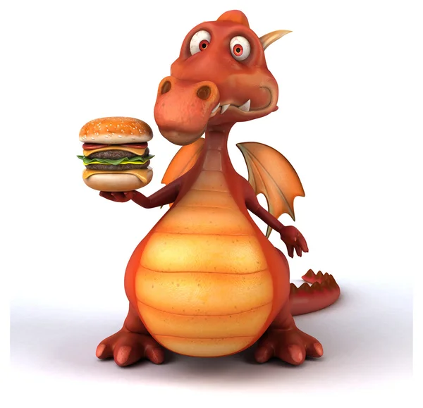 Leuke cartoon dragon — Stockfoto