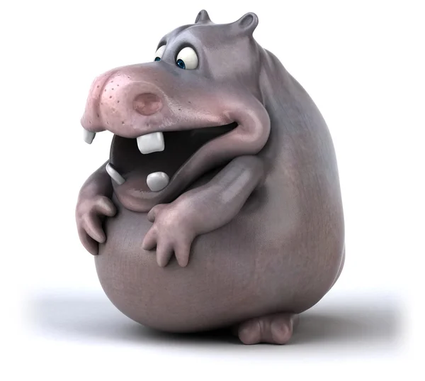 Fun cartoon hippo — Stock Photo, Image