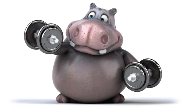 Hipopótamo divertido dos desenhos animados — Fotografia de Stock
