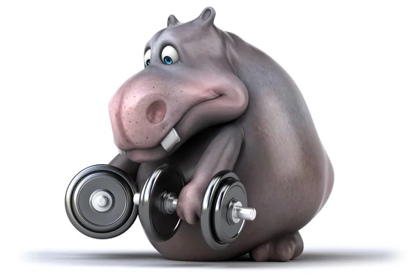 Divertido hipopótamo de dibujos animados —  Fotos de Stock