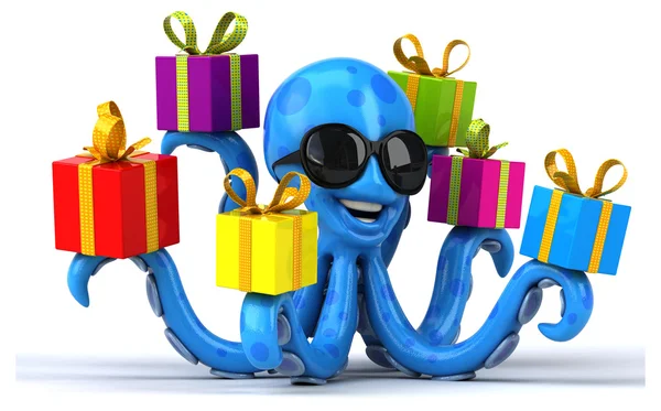 Fun cartoon octopus — Stock Photo, Image