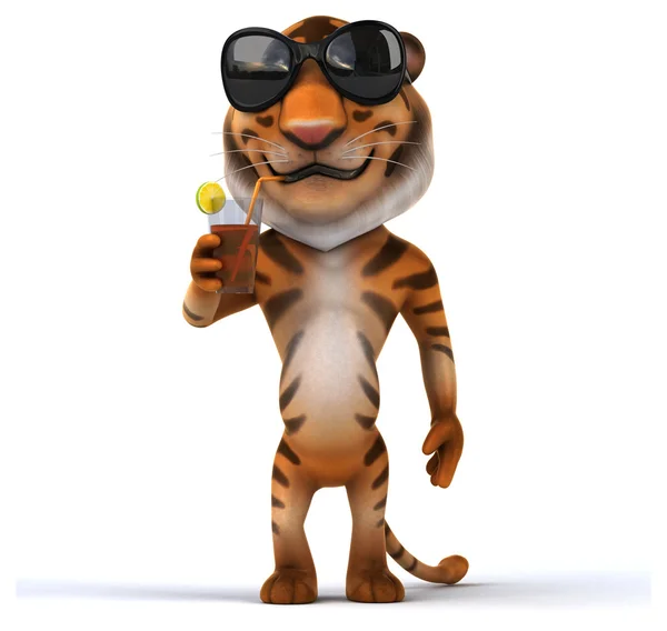 Leuke cartoon tijger — Stockfoto