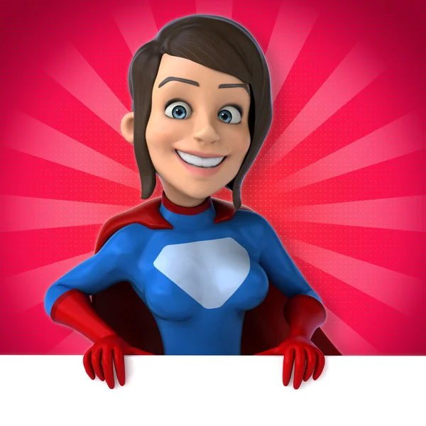 Cartoon Super woman — Stock Photo, Image