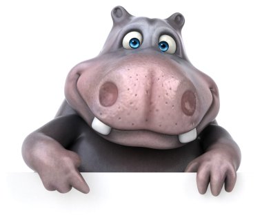 komik karikatür hipopotam