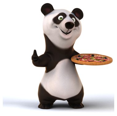 Eğlenceli çizgi film panda