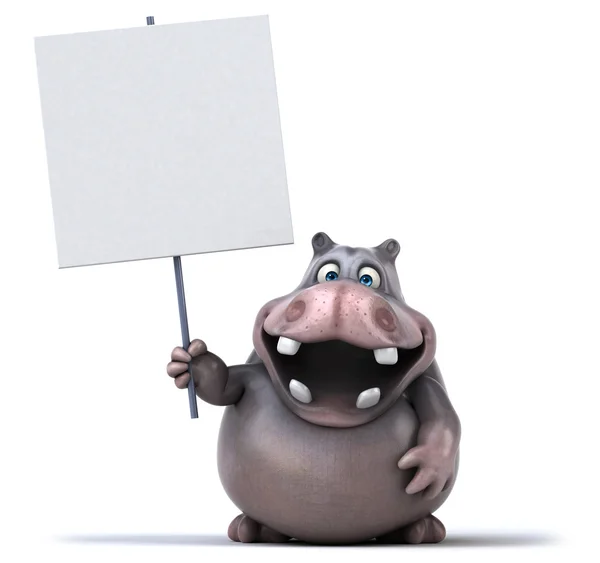 Funny cartoon hippo — Stock Photo, Image