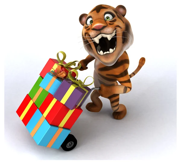Divertido tigre de dibujos animados —  Fotos de Stock