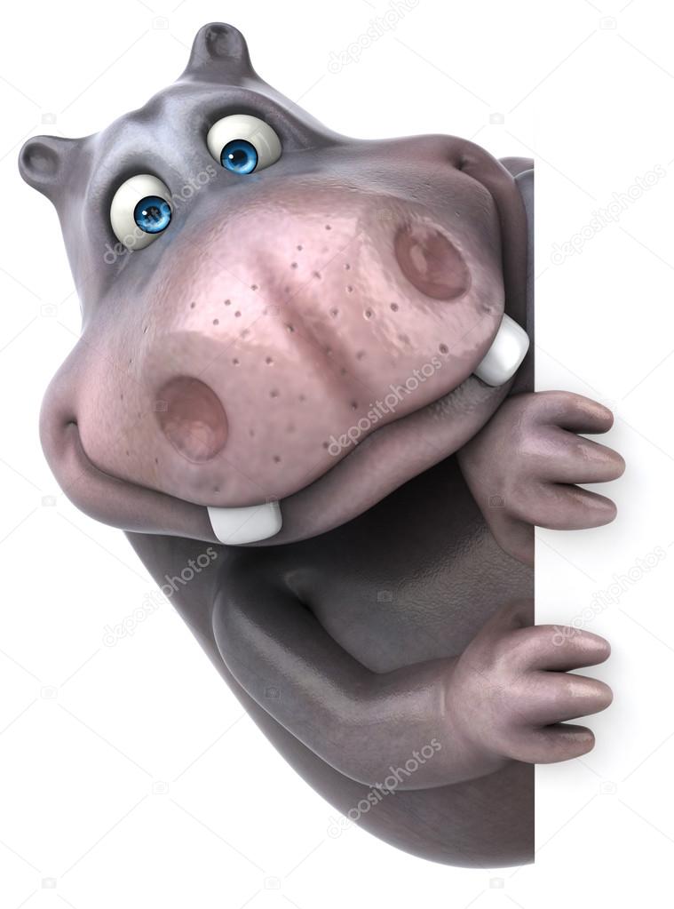 Funny cartoon hippo Stock Photo by ©julos 98304080